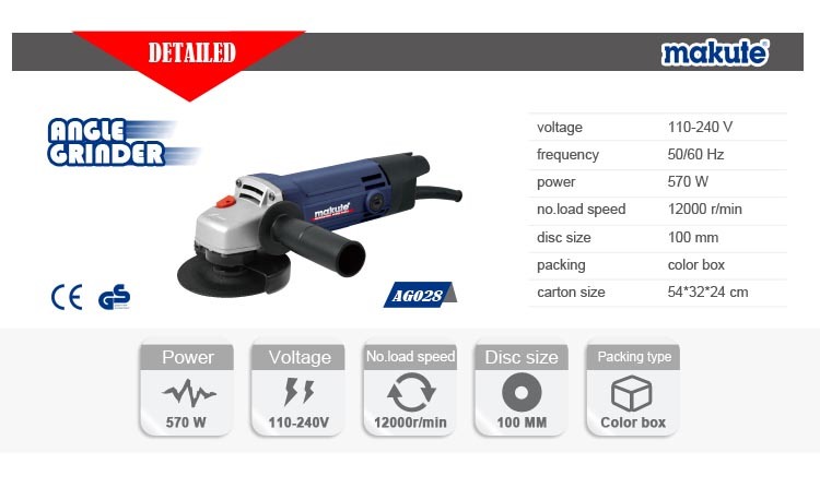 100mm 750W Industrial Power Tool Angle Grinder (AG028)