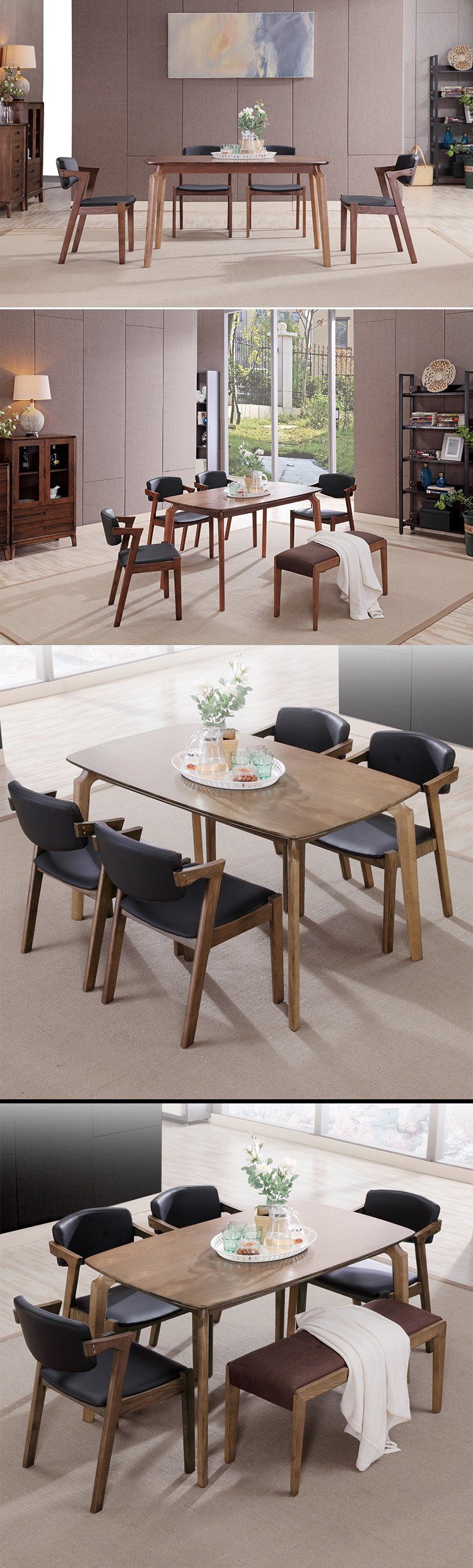 Modern Wood Furniture Set Wooden Restaurant Dining Table for Home