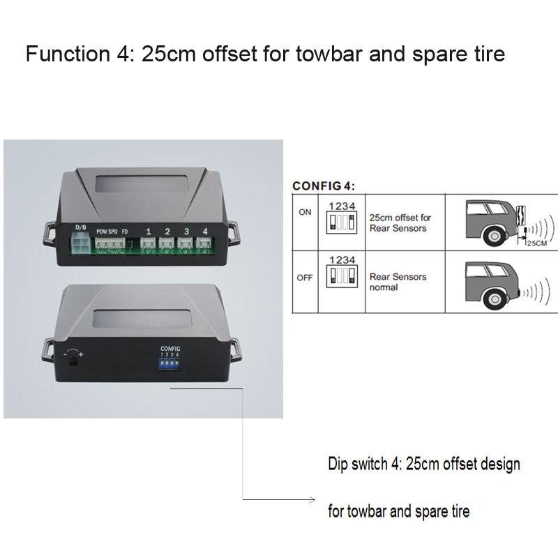 Truck Bus Front Parking Sensor System with LED Display and Beeper Alarm