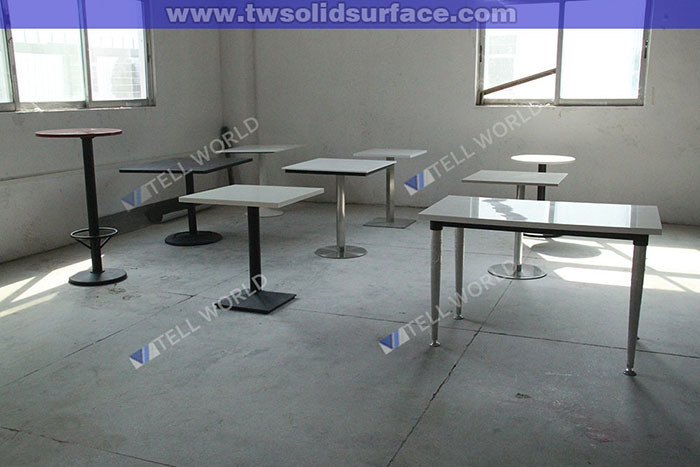 Artificial Marble Stone Kfc Restaurant Long Dining Table