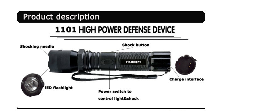 1101 Type Light Flashlight Plus with Stun Gun Torch Stun Gun (SYSG-1101)