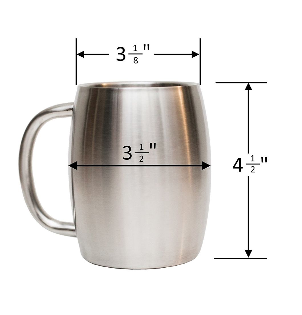 Cl1c-M15-B--400ml/14oz Stainless Steel Beer Mug
