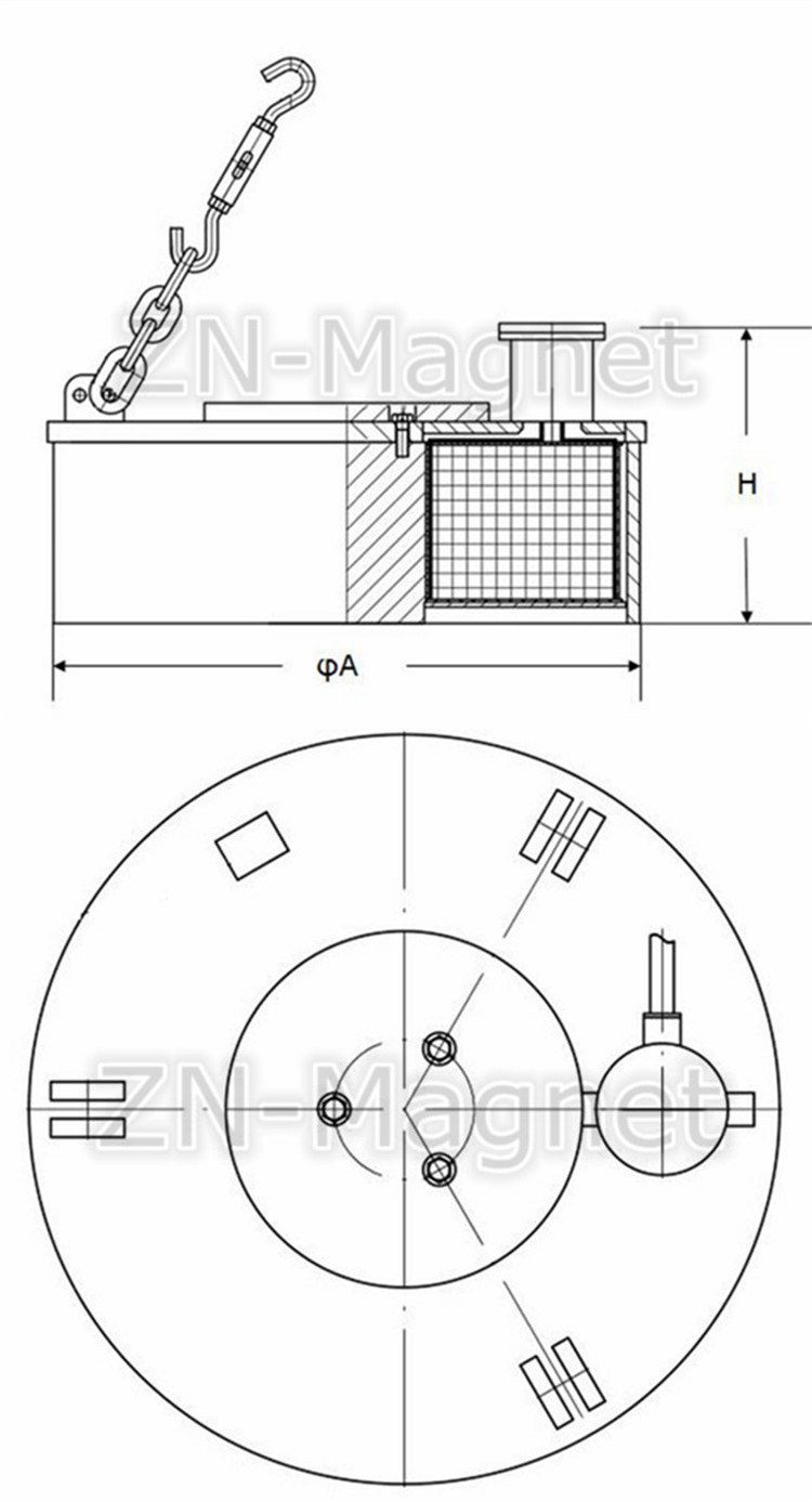 Suspended Manual Discharging Circular Electromagnetic Separator Mc03-60L