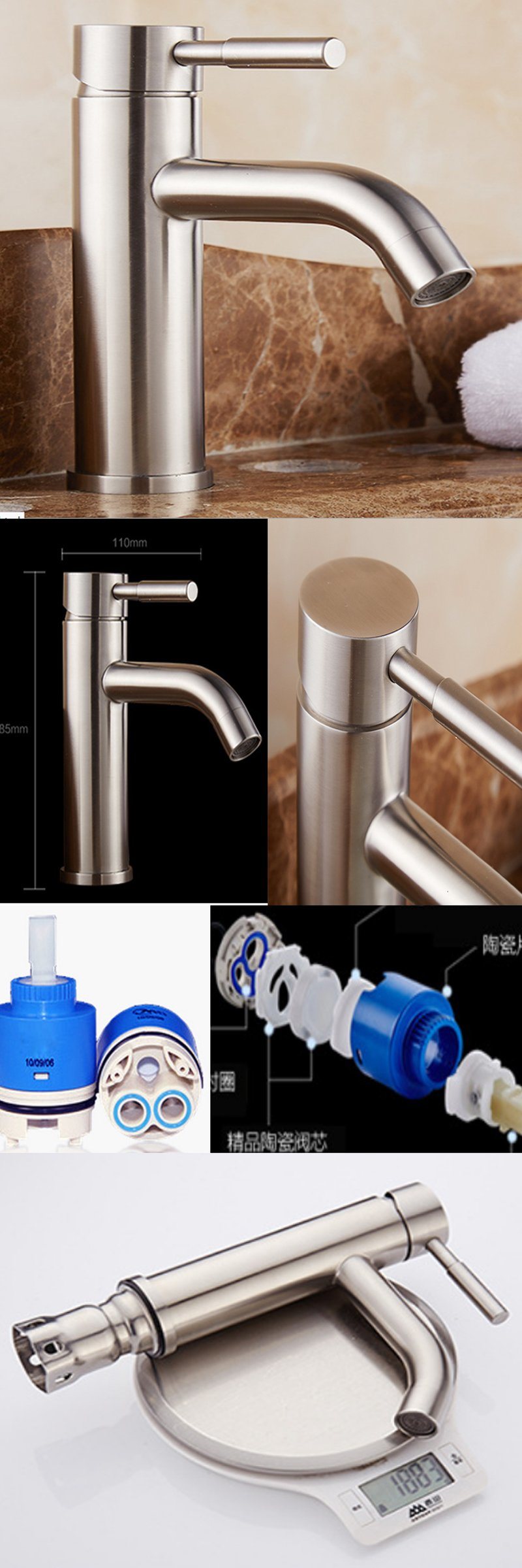 Single Handle Waterfall Zinc Alloy Faucet Bib Cock Basin Faucet