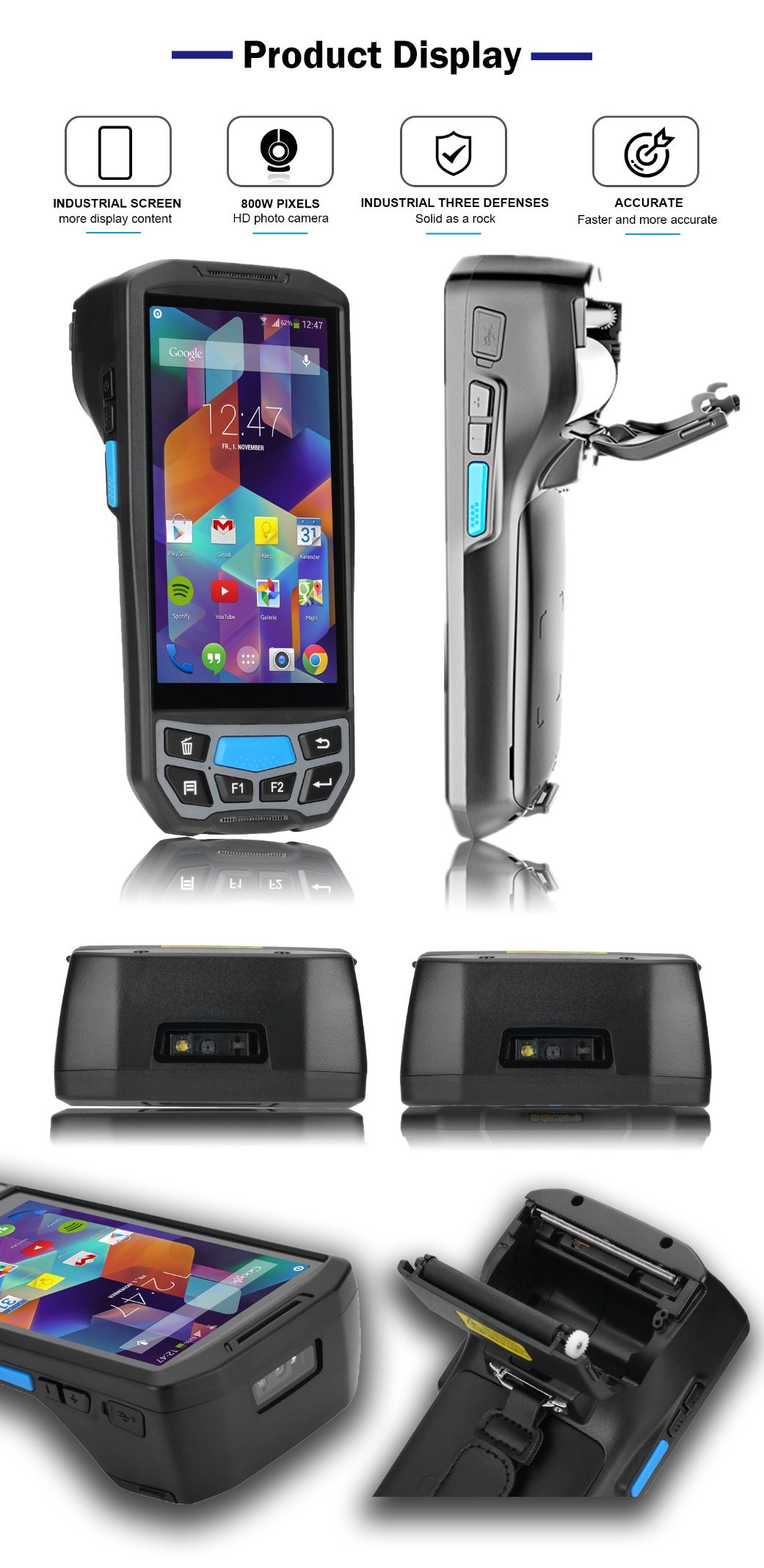 Industrial PDA Handheld Computer with WiFi Wince Mobile Data Collector Ue966 Laser Head PDA