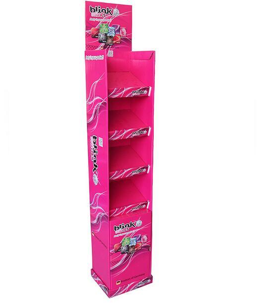 Advertising Pop Cardboard Display Stand/Supermarket Advertising Shelf Standing