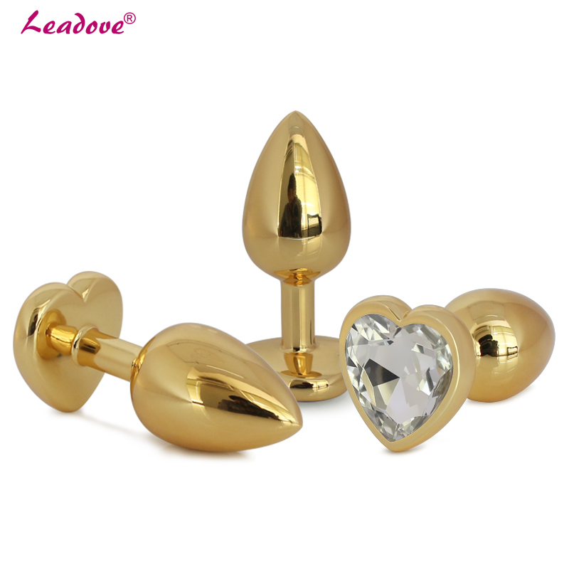 Newest Stainless Steel Heart Shape Golden Anal Plug Small Size