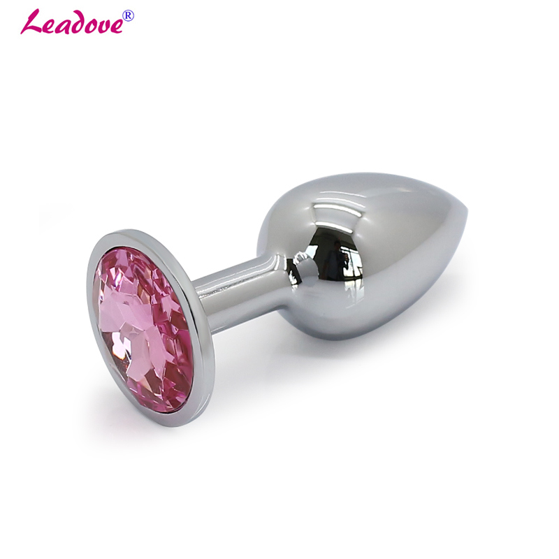 Small Size Metal Anal Plug 12 Colors Silver Jeweled Butt Plug