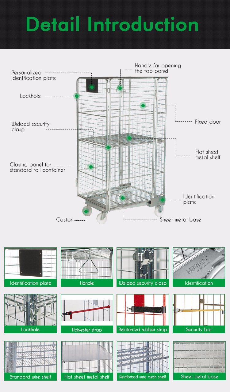 Wire Mesh Nestable Roll Container