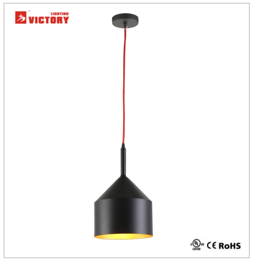 New Design Simple Aluminum Black Single Pendant Light