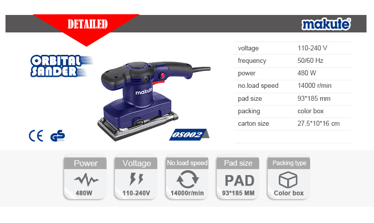 Electric Tools of Woodworking Sander with Aluminum Panel (OS002)