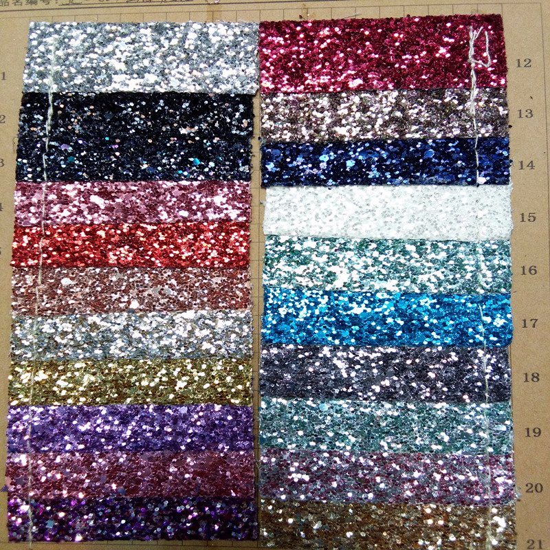 Good Quality Glitter Synthetic Glitter Leather for Glitter Shoes (HS-M301)