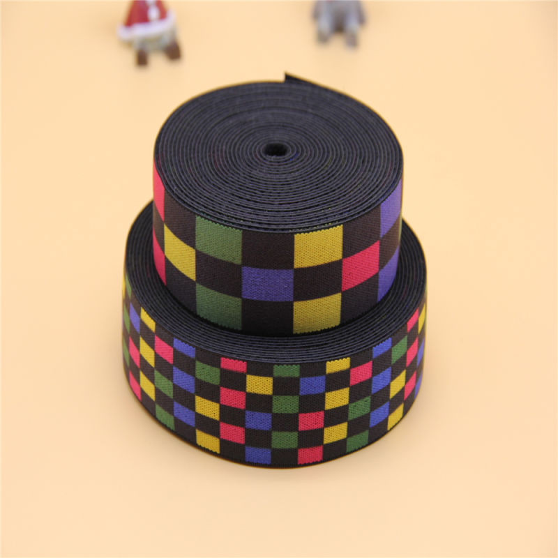 Print Colorful Checked Elastic Tape