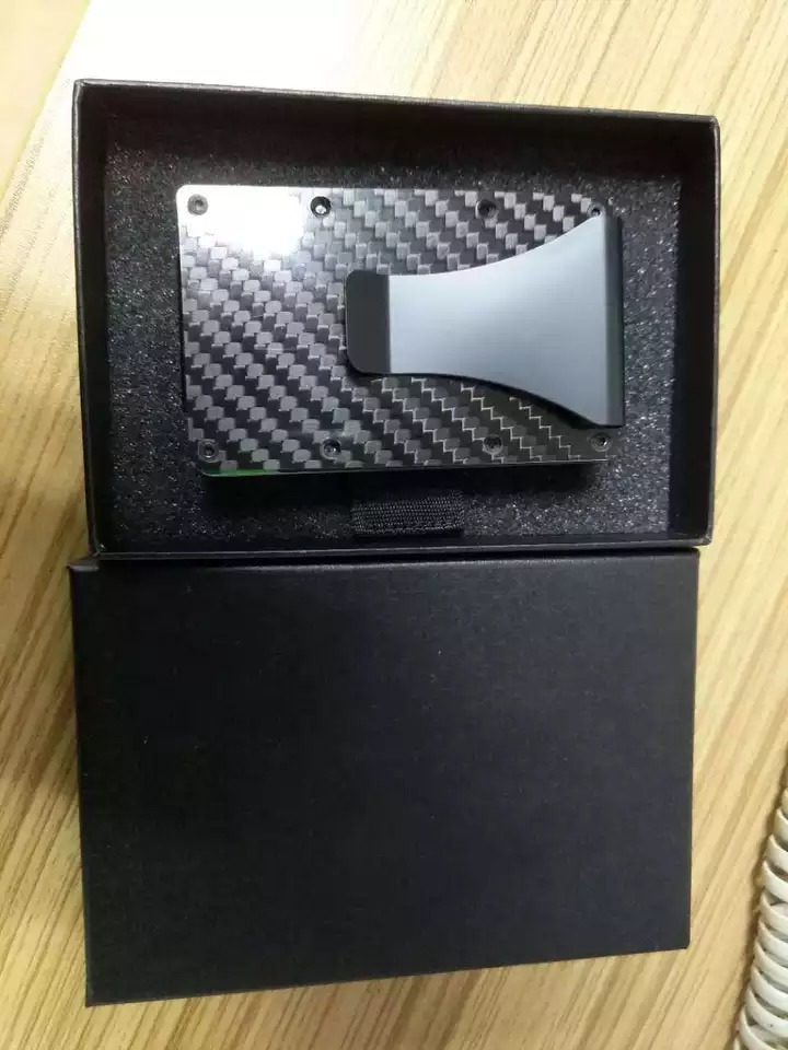 New Pulling Type Carbon Fiber Card Case Credit Card Holder Mini Metal Wallet