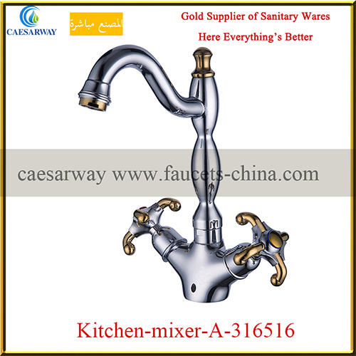 Sanitary Ware Double Handle Kitchen Faucet