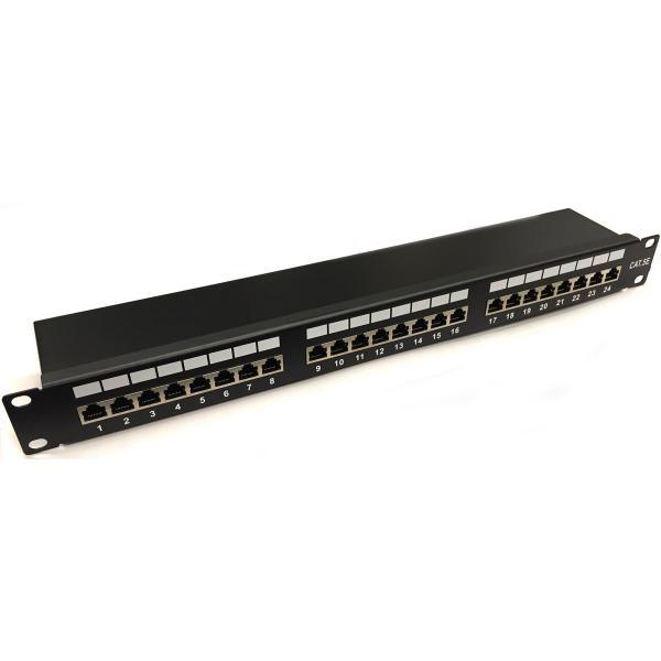 High Quality Network 24 Ports Cat. 5e UTP Metal Blank Rack Mount Patch Panel-1u