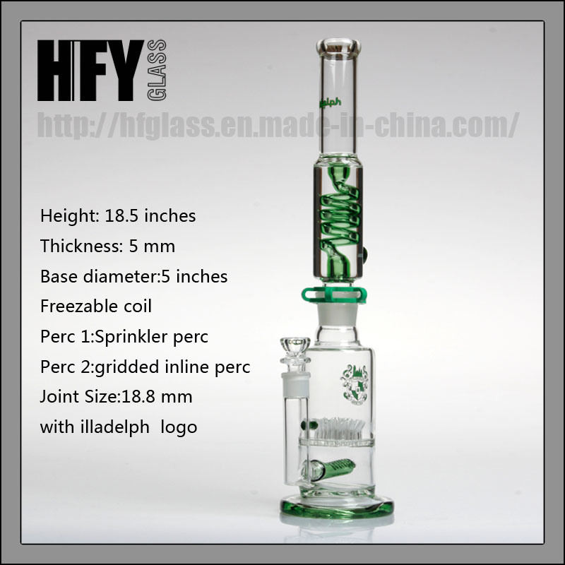 Hfy Glass Wholesale Illadelph Pipes Sprinkler Coil Freezable Coil Glass Smoking Pipe Straight Tube
