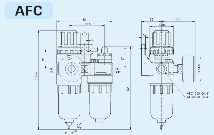 Afc-2000 Airtac Model Air Filter Regulator Lubricator Air Source Treatment Unit