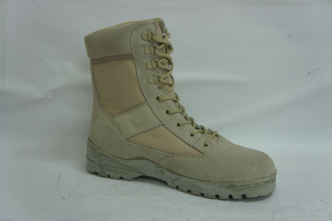 Men's 9 Inch Desert Tan Army Boots with Zipper for Work