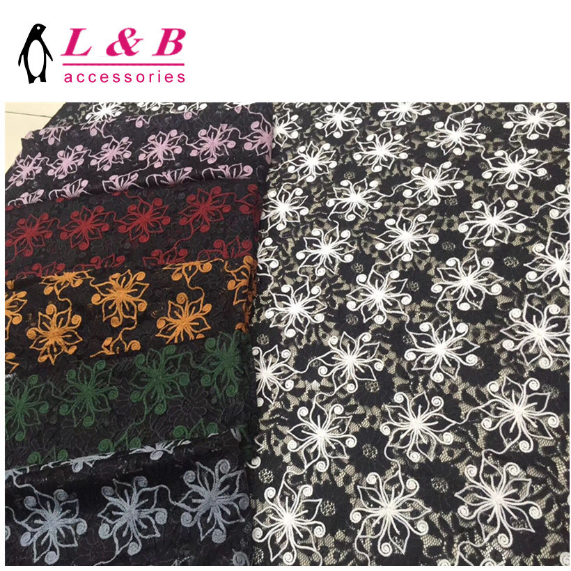 New Design Fashion Elastic Nylon Lace Flower Fabric