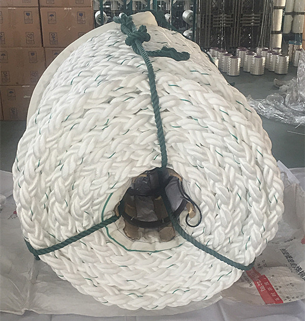 8-Strand Polypropylene Mooring Rope, PP Marine Rope with Eye on Both End