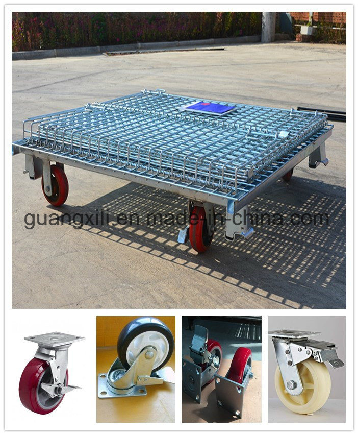 Warehouse Foldable Metal Roll Container Wire Cages with Wheels