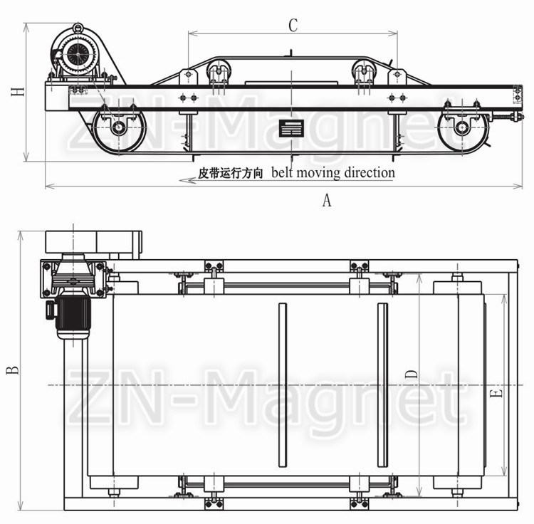 Natural Cooling Belt Type Electromagnetic Separator for Conveyor Belt Rcdd-18