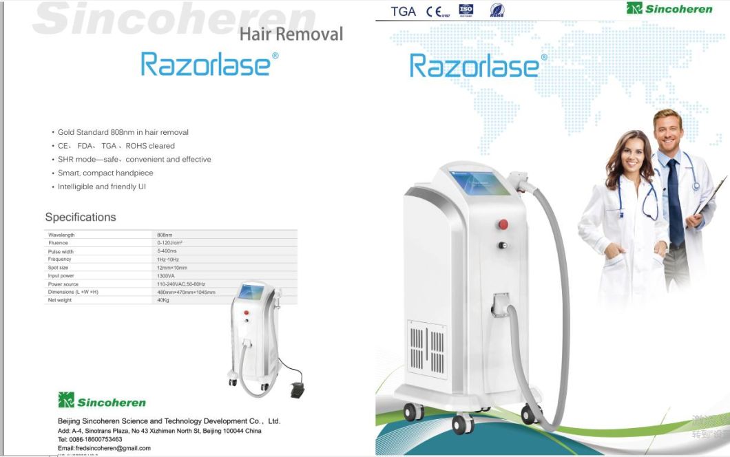 Diode Laser 755nm 808nm 1064nm Permanent Hair Removal Machine