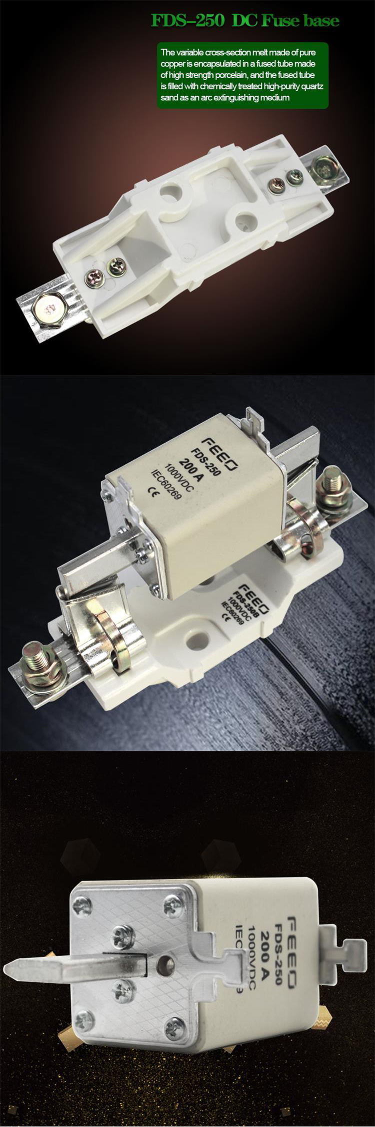 Direct Current 160A 250A Knife Type Fuse Base Holder