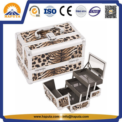 Fashionable Leopard Printing Makeup Vanity Train Case (HB-2012)