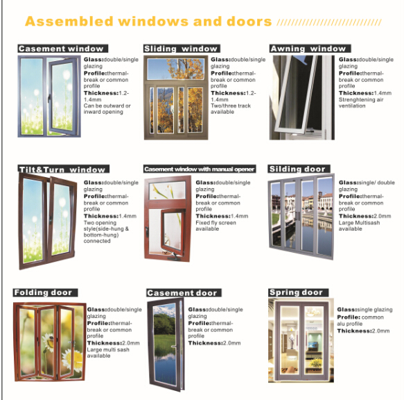 6061 or 6063 Aluminum Sliding Windows & Doors