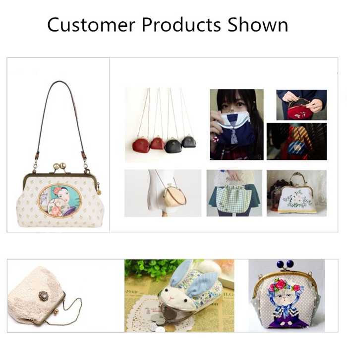 Wholesale Handbags Accessories Custom Rose Gold Color Decorative Metal Purse Frame Clutch Bag Metal Handle Frame Part