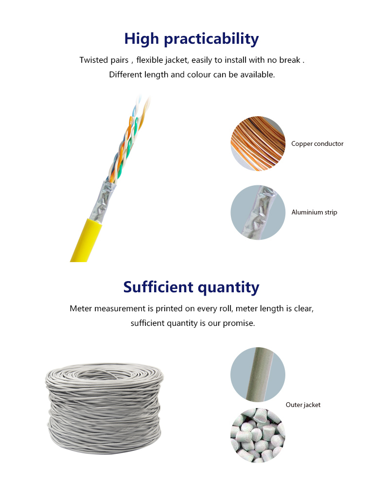 Fire-Resistant Anti-Interference Cat5e FTP Computer Cable