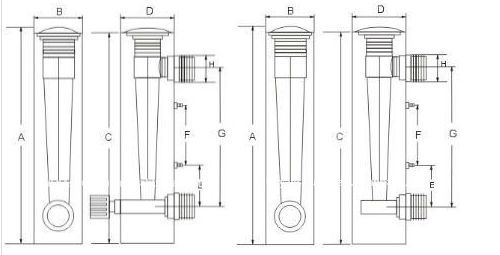 Easy-to-Read Float Panel Mount Acrylic Flowmeter