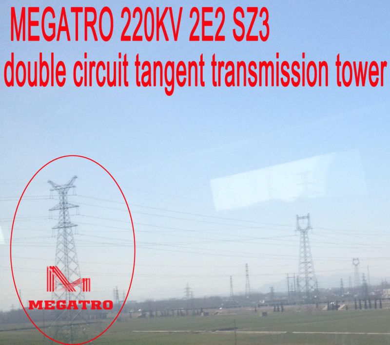 Megatro 220kv 2e2 Sz3 Double Circuit Tangent Transmission Tower