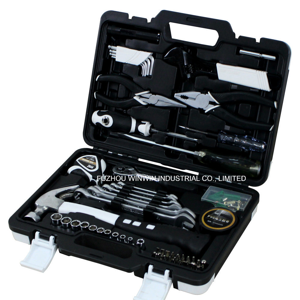75-Pieces Household Tool Set with Go-Through Screwdriver, Claw Hammer and Others (WW-TS075)