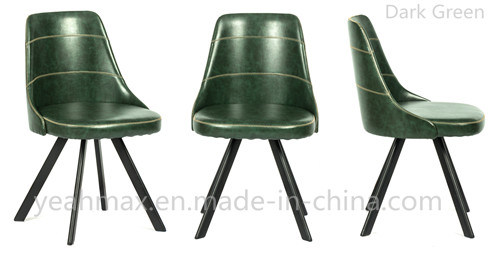 Modern Dining Chair for Bar with Coated Metal Frame and PU Uphgolstered