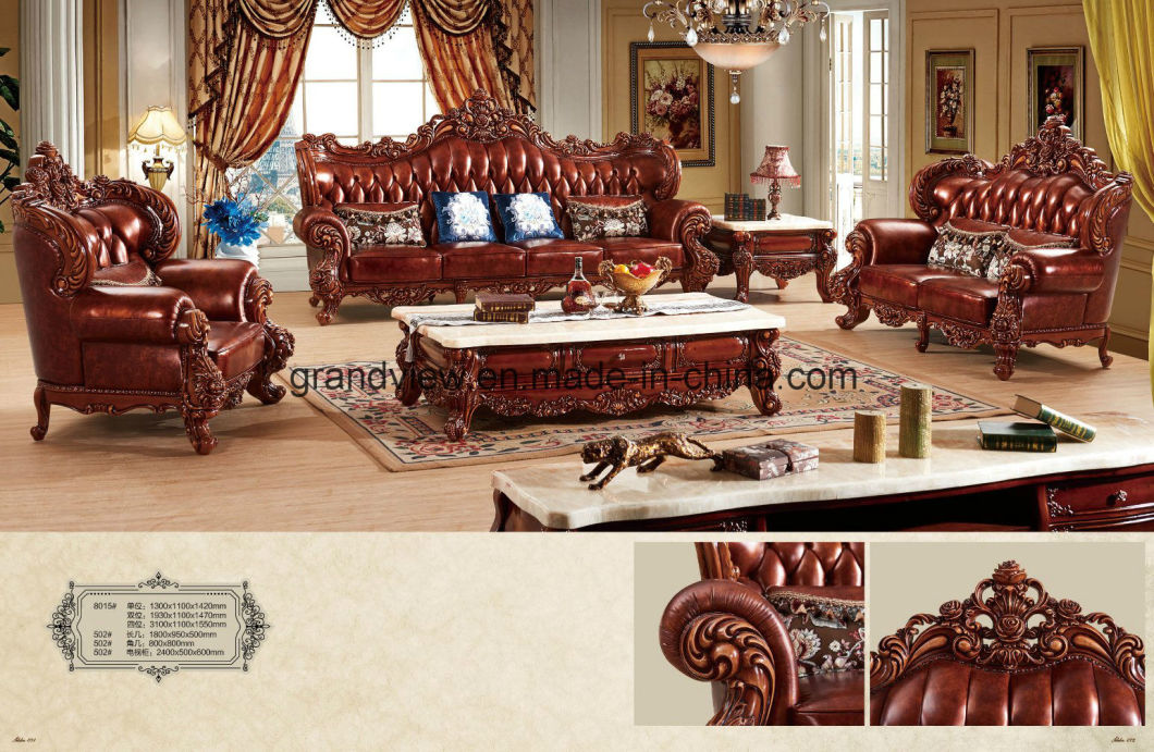 2017 New Classic European French Design Genuine Leather Chesterfield Sofa