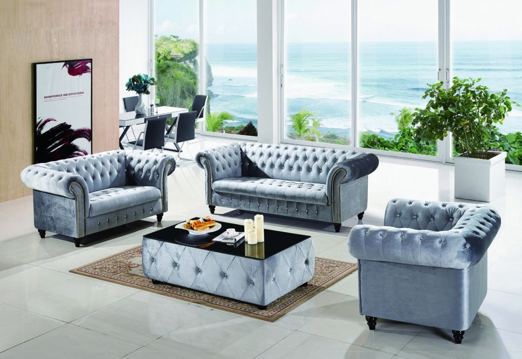Different Color Modern Luxury Contemporary Fabric Sofa with Crystal