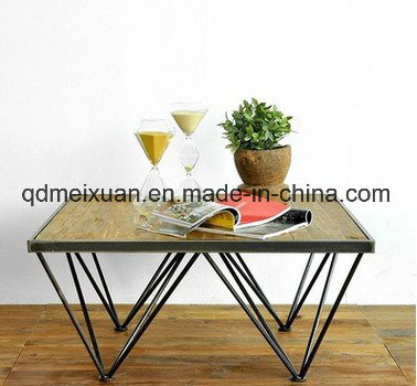 Contracted and Contemporary Fashion Creative Personality, Wrought Iron Solid Wood Dining Table The Sitting Room Cafe Bars Small Tea Table (M-X3318)