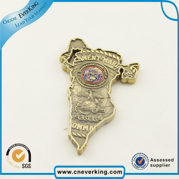 Double Plating Star Medal Lapel Pin Soft Enamel Badge