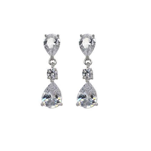 Fashion 925 Sterling Silver Jewelry Earrings, Wholesale CZ Earring