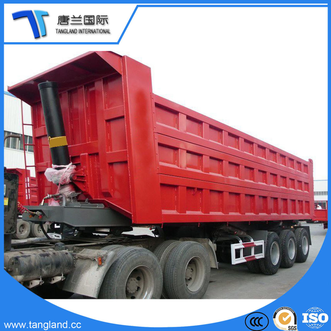 Hydraulic 3 Axle 50 60 Tons for Transport Sand Dump Truck Tipping Semi Trailer Hot Sale