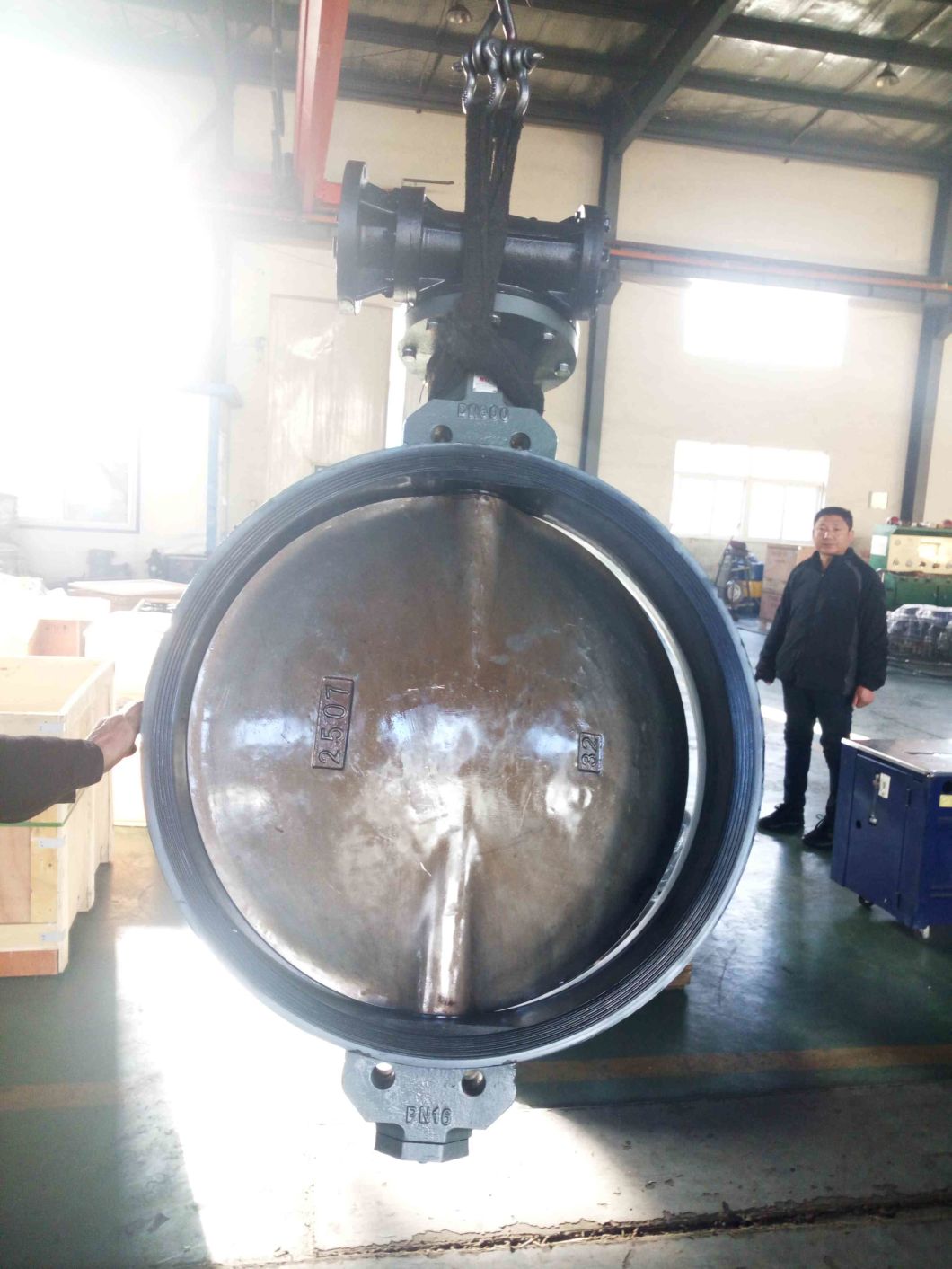 Dn800 Pn16 Wafer Type Butterfly Valve with Gear Actuator