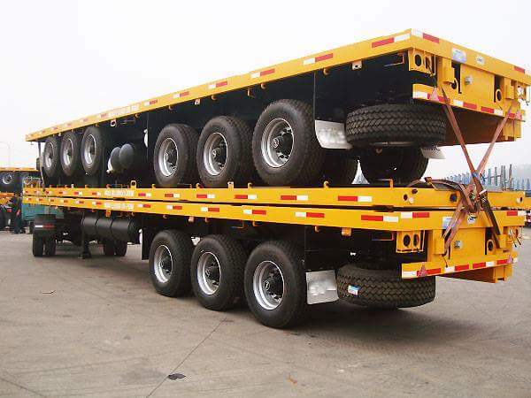 China New 3 Axle Container Flatbed Semi Trailer for Sale