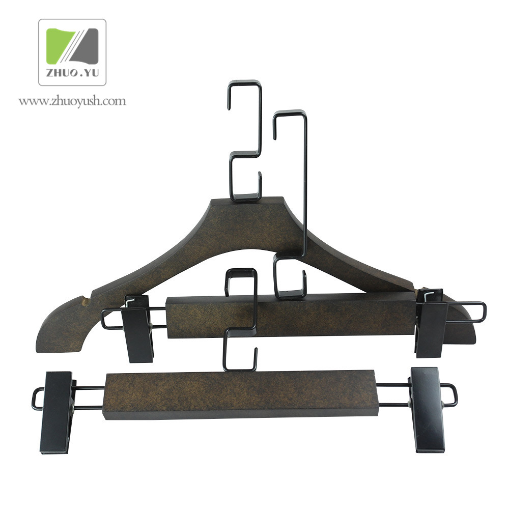 Wooden Cloth Hangers / Garment Hanger with Special Black Hook