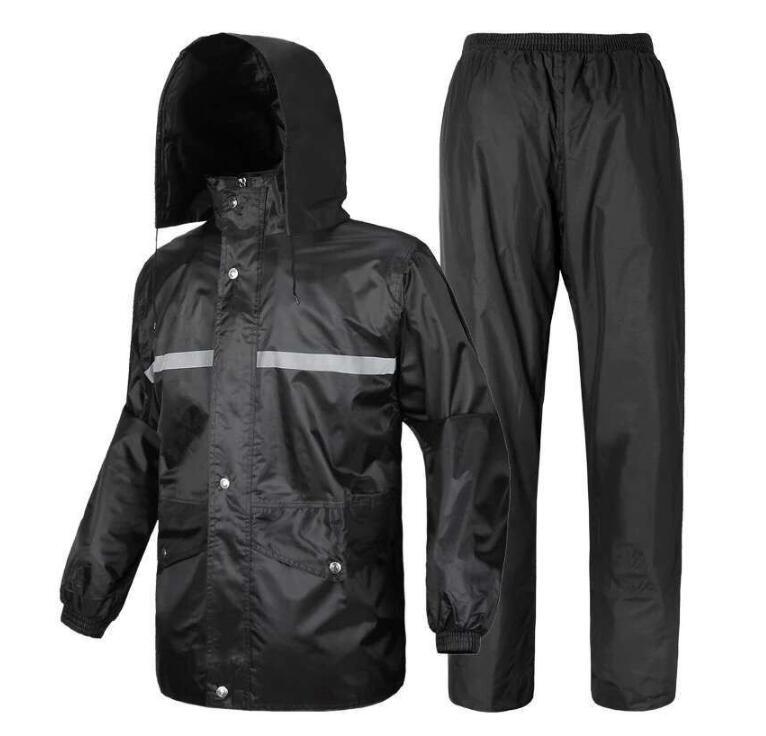 High Visibility Rain Suit with Reflective Strips Heavy Duty Polyster Raincoat