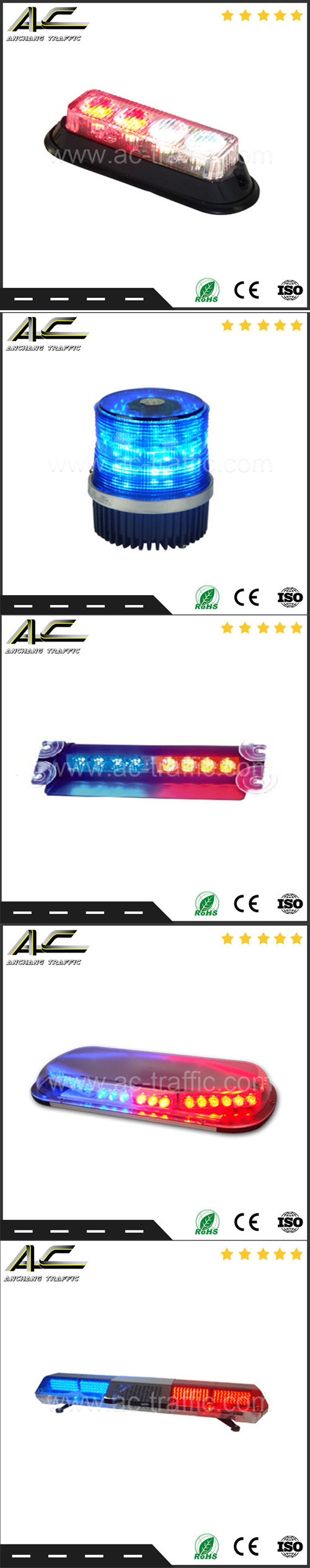 Different Type LED Visor Warning Light Light Bar with Suction Cups