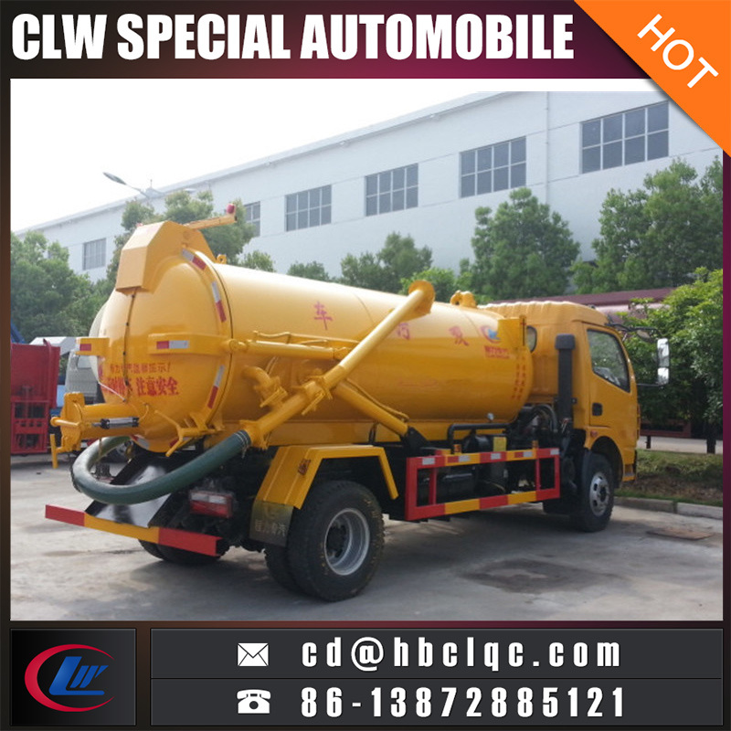 Dongfeng 5ton Vacuum Pump Tank Truck Vacuum Sewage Truck