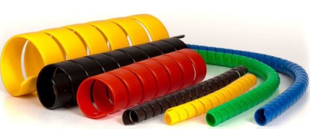 Flexible PP / PE Plastic Spiral Hose Protector for Rubber Hose